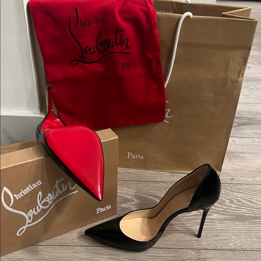 Christian Louboutin Black Patent Leather Heels - Picture 6 of 7